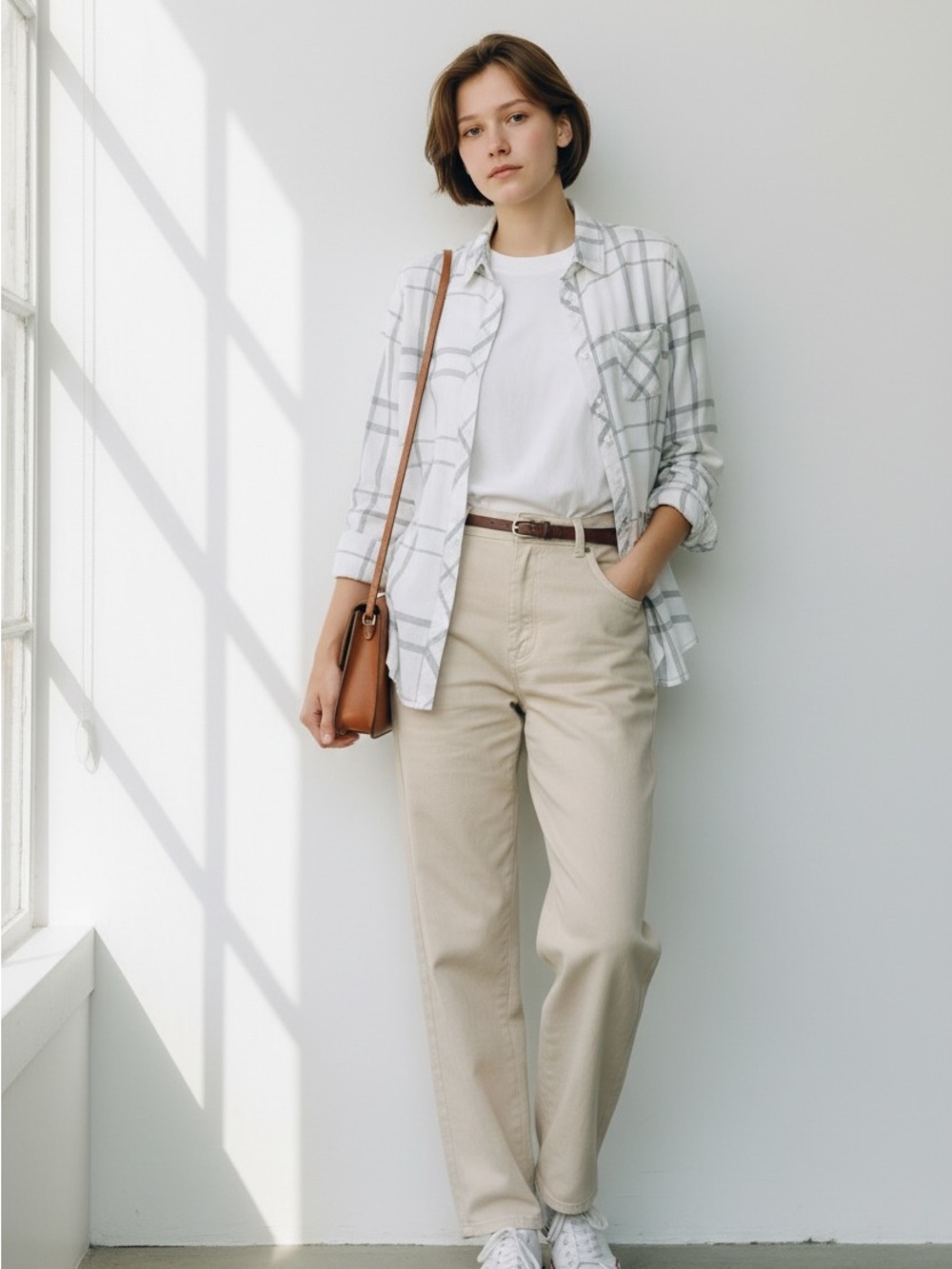 Rails Hunter White Fog Grey Plaid Rayon Button Down Shirt Womens Small